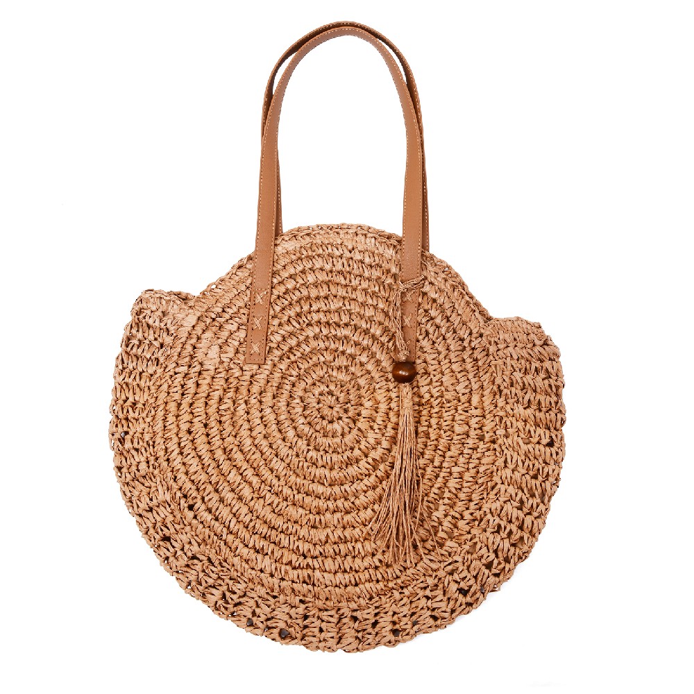 GOPHRALOVE Straw Bag for Women Woven Beach Tote Bag with Tassels Straw Purse Summer Shoulder Handbag for Beach