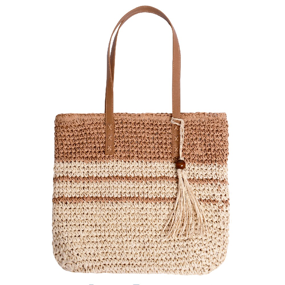 GOPHRALOVE Straw Bag for Women Woven Beach Tote Bag with Tassels Straw Purse Summer Shoulder Handbag for Beach